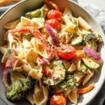 Vegan Pasta Primavera with Creamy Garlic Cashew Sauce