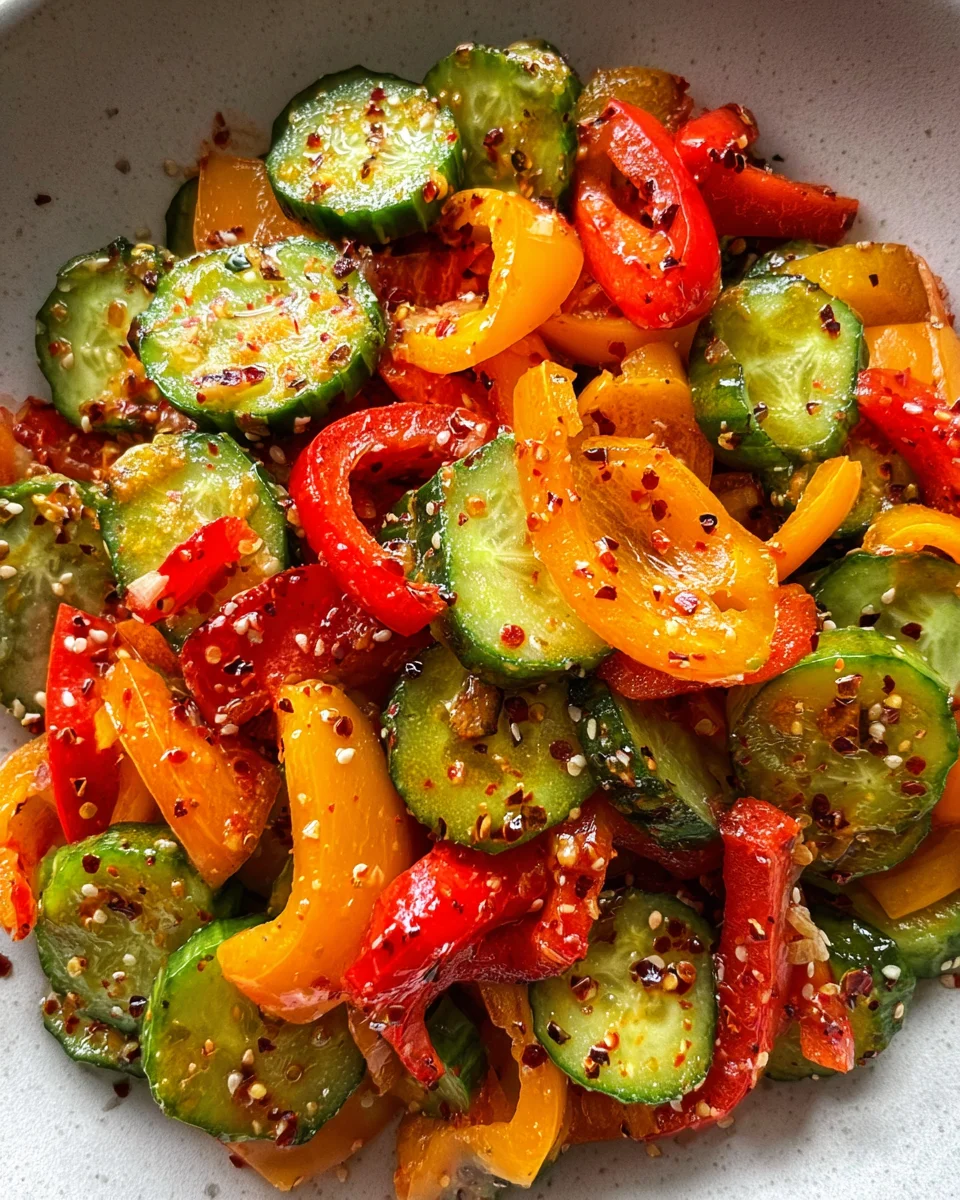 Viral TikTok Cucumber & Bell Pepper Salad 15 Viral