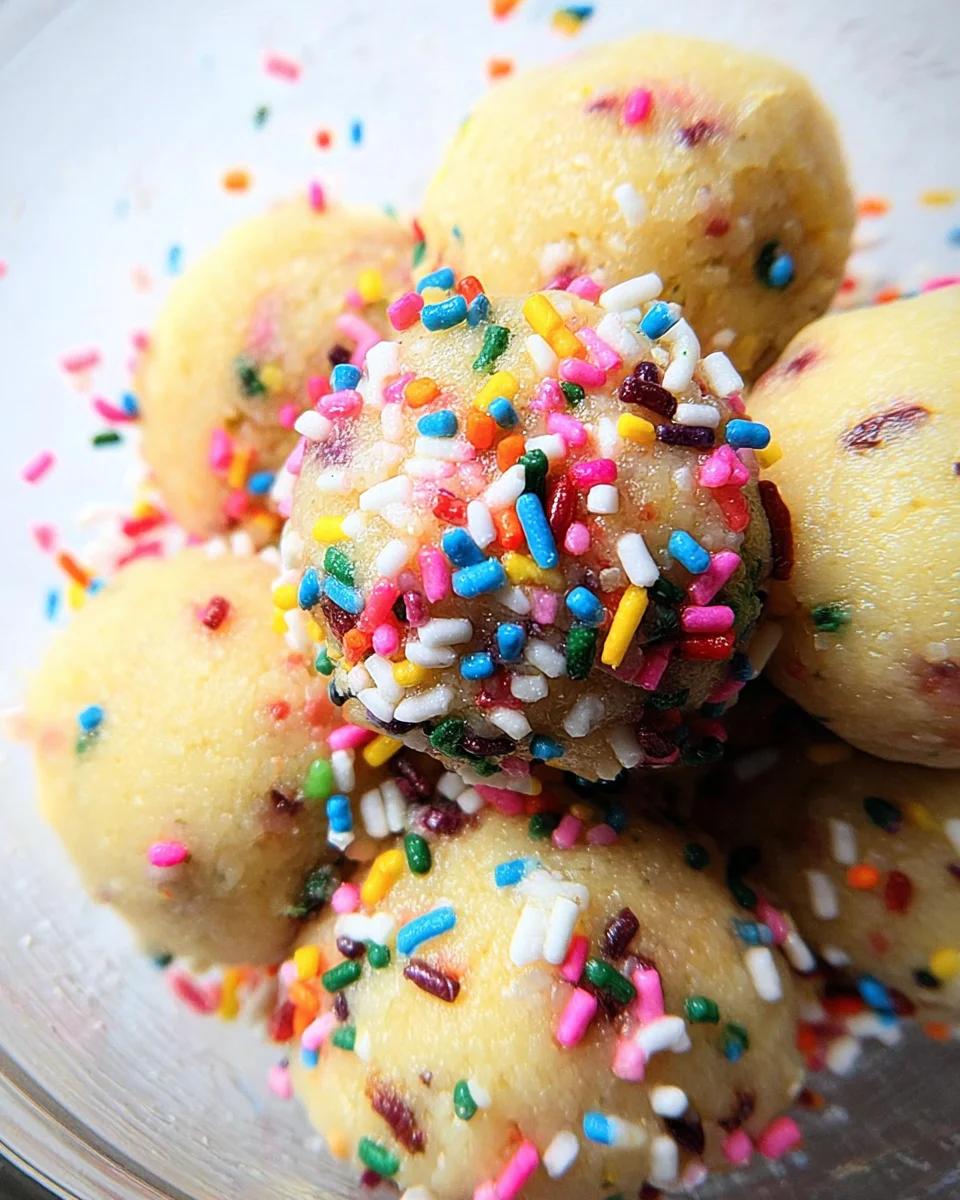 Applesauce Birthday Cake Protein Balls