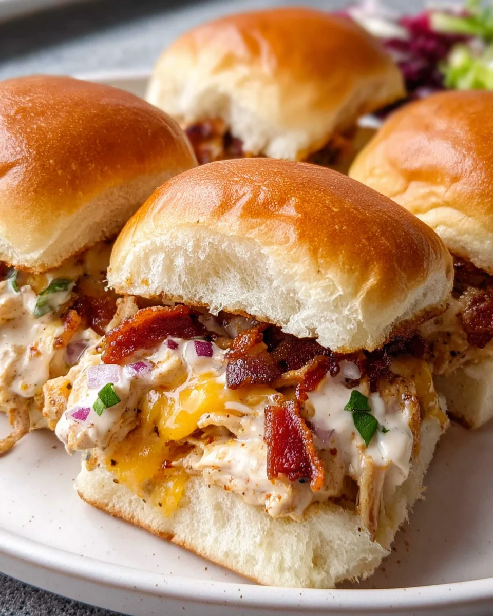 Bacon Ranch BBQ Chicken Sliders