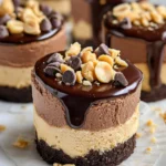 Chocolate Peanut Butter Mini Cheesecakes