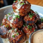 Korean BBQ Meatballs with Spicy Mayo Dip