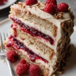 One Bowl Vegan Almond Raspberry Cake with Cream Cheese Frosting