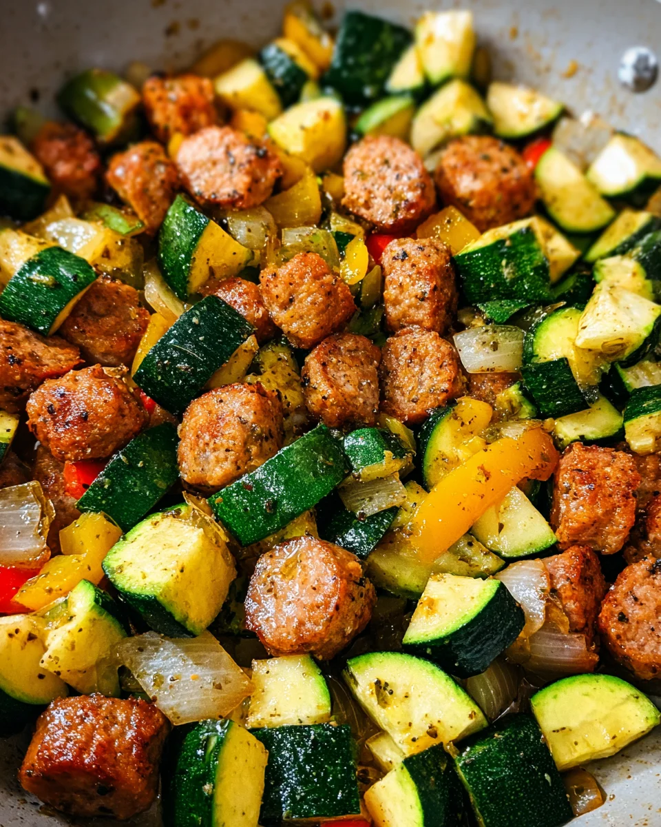 Skillet Sausage and Zucchini