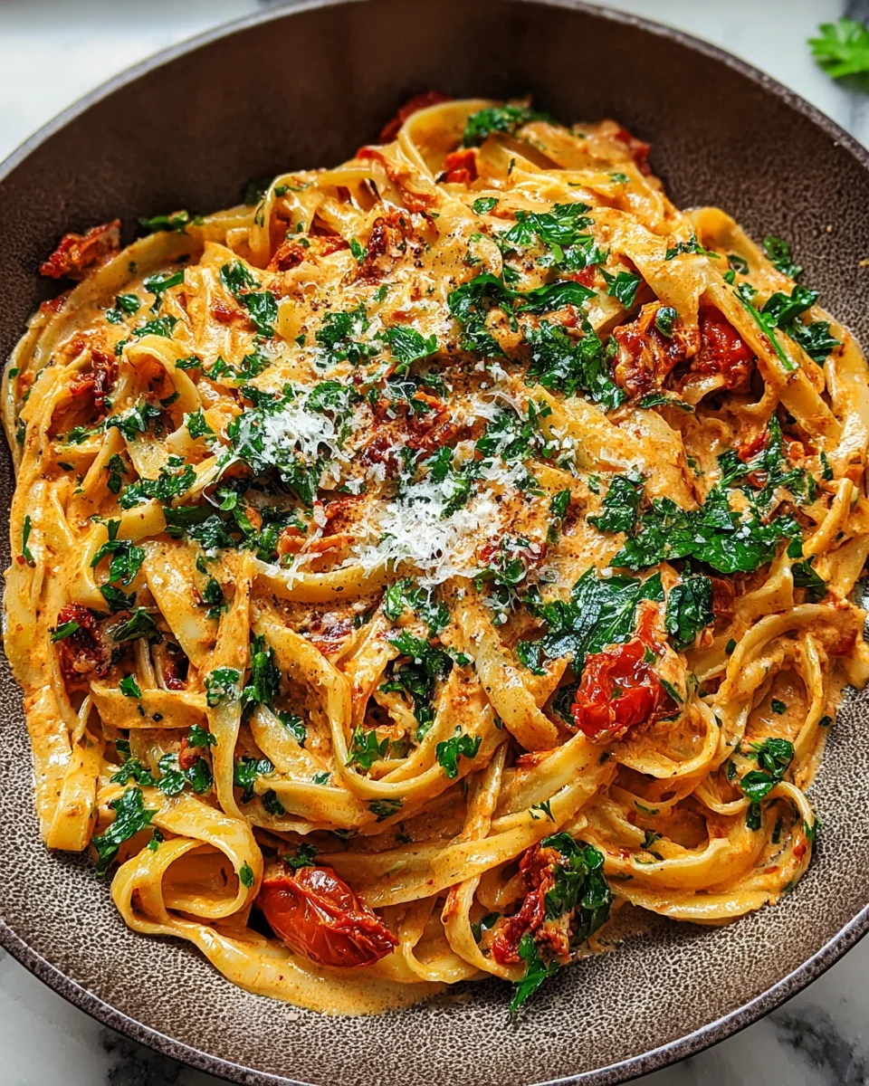 Vegan Creamy Sun Dried Tomato Pasta Recipe