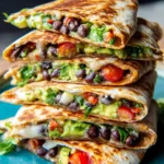 Vegan Quesadillas with Black Beans and Avocado