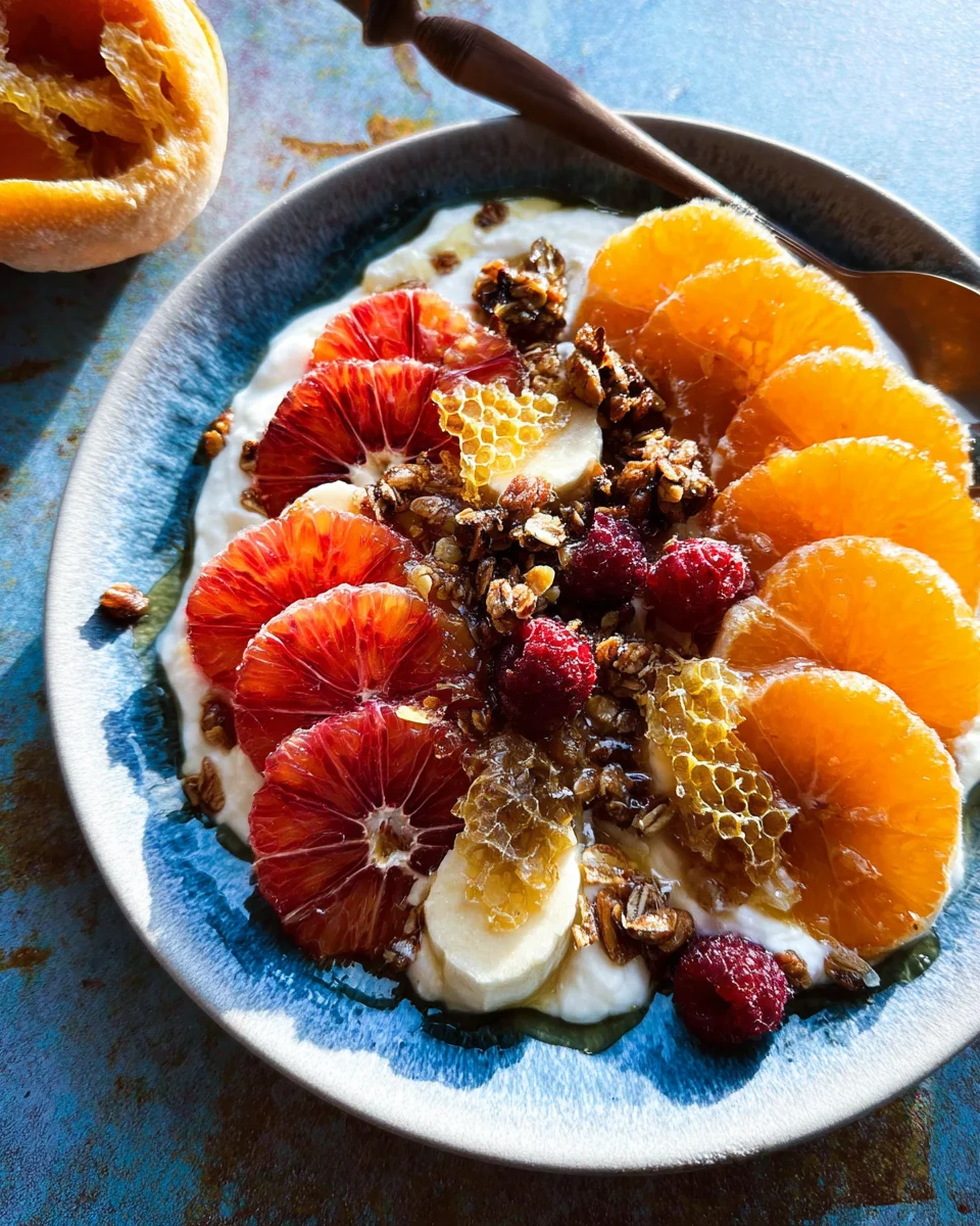 Winter Citrus Ricotta Breakfast Bowl with Honeycomb